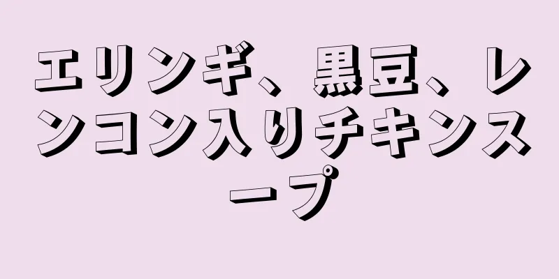 エリンギ、黒豆、レンコン入りチキンスープ