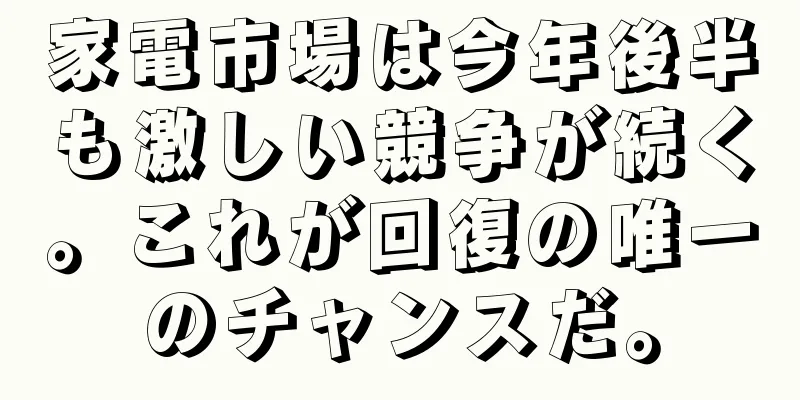 家電市場は今年後半も激しい競争が続く。これが回復の唯一のチャンスだ。