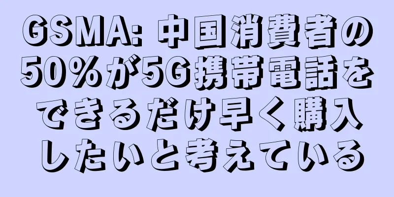 GSMA: 中国消費者の50%が5G携帯電話をできるだけ早く購入したいと考えている