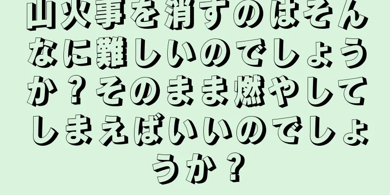 山火事を消すのはそんなに難しいのでしょうか？そのまま燃やしてしまえばいいのでしょうか？