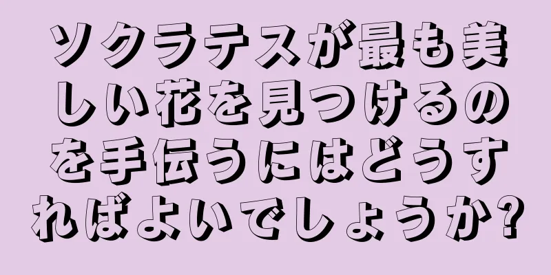 ソクラテスが最も美しい花を見つけるのを手伝うにはどうすればよいでしょうか?