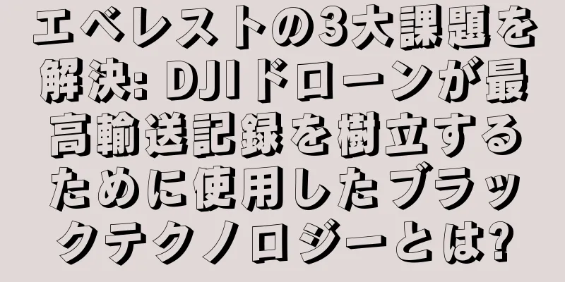 エベレストの3大課題を解決: DJIドローンが最高輸送記録を樹立するために使用したブラックテクノロジーとは?