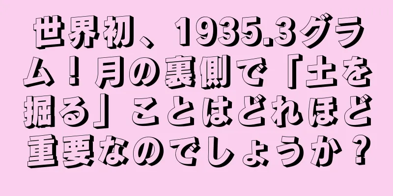 世界初、1935.3グラム！月の裏側で「土を掘る」ことはどれほど重要なのでしょうか？
