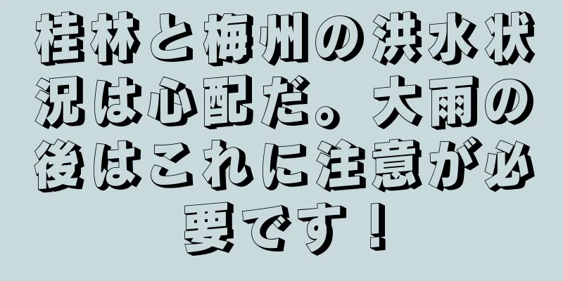 桂林と梅州の洪水状況は心配だ。大雨の後はこれに注意が必要です！