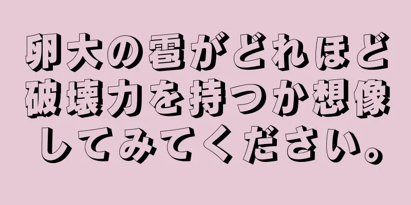 卵大の雹がどれほど破壊力を持つか想像してみてください。