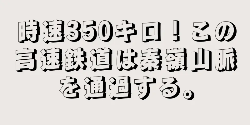 時速350キロ！この高速鉄道は秦嶺山脈を通過する。