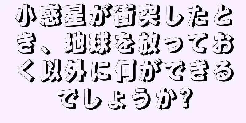 小惑星が衝突したとき、地球を放っておく以外に何ができるでしょうか?