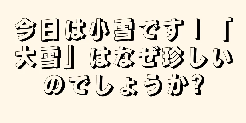 今日は小雪です | 「大雪」はなぜ珍しいのでしょうか?