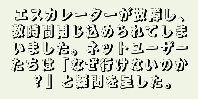 エスカレーターが故障し、数時間閉じ込められてしまいました。ネットユーザーたちは「なぜ行けないのか？」と疑問を呈した。
