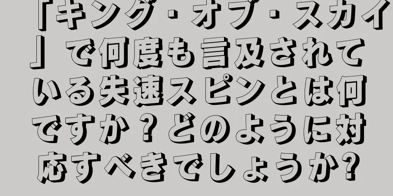 「キング・オブ・スカイ」で何度も言及されている失速スピンとは何ですか？どのように対応すべきでしょうか?