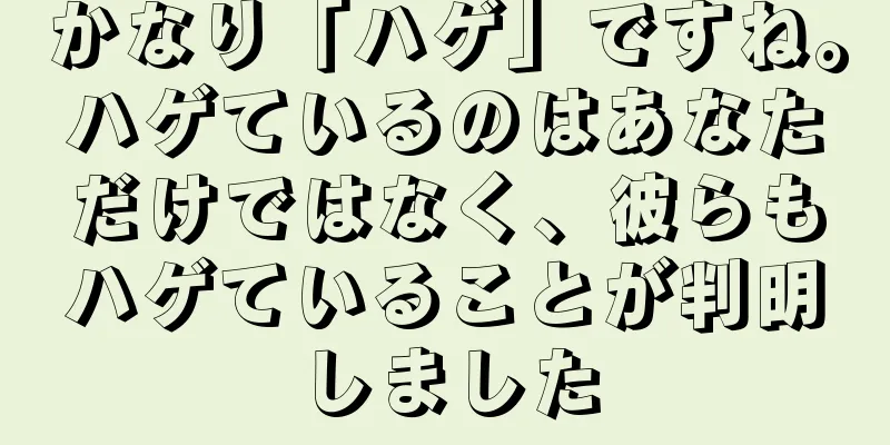 かなり「ハゲ」ですね。ハゲているのはあなただけではなく、彼らもハゲていることが判明しました