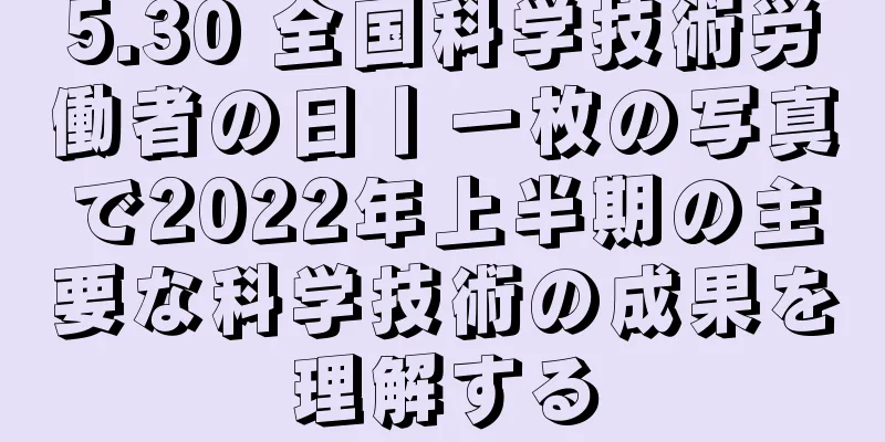 5.30 全国科学技術労働者の日丨一枚の写真で2022年上半期の主要な科学技術の成果を理解する