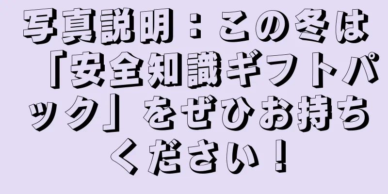 写真説明：この冬は「安全知識ギフトパック」をぜひお持ちください！